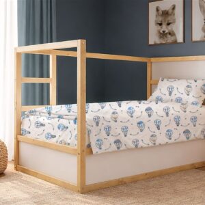 Σεντόνια Εμπριμέ Σετ 3 τεμ kids The Floating Zoo 596 160X240 White-Blue 100% Cotton
