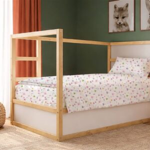 Σεντόνια Εμπριμέ Σετ 3 τεμ kids Whimsical Mountainside 587 160X240 White-Pastel Lilac 100% Cotton