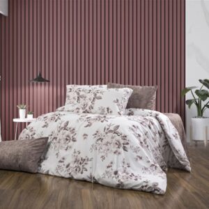 Σεντόνια Εμπριμέ Σετ 4 τεμ Βερονίκη 488 240X270 White-Mocha 70/30 Cott/Pol