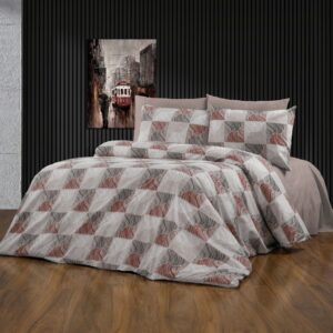 Σεντόνια Εμπριμέ Σετ 4 τεμ Κλεοπάτρα 611 220X240 Red-Black 70/30 Cott/Pol