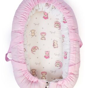 Φωλιά Ύπνου bebe Bear's Nest 04 85x60x15 White-Pink 100% Cotton