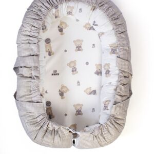 Φωλιά Ύπνου bebe Bear's Nest 05 85x60x15 White-Grey 100% Cotton