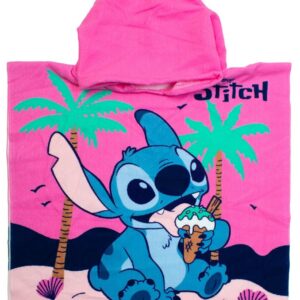 Πόντσο Θαλάσσης Quick Dry Disney Home Lilo & Stitch 195 50X100 Baby Pink 100% Microfiber - Image 1