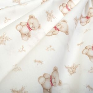 Σεντονάκι Λίκνου bebe Newborn Bear 716 80x110 White-Beige 100% Cotton