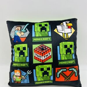 Βελούδινο Μαξιλάρι Mojang Minecraft 607 38X38 Light Green-Black 100% Velboa - Image 1