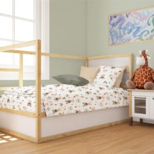 Παπλωματοθήκη Εμπριμέ bebe Cloudy Bear 581 120X160 White-Olive 100% Cotton