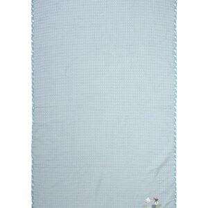 Κουβέρτα Πικέ Με Κέντημα bebe Stork 191 100X160 Sky Blue 100% Cotton