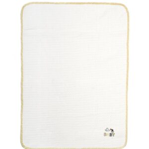 Κουβέρτα Πικέ Με Κέντημα bebe Stork 193 80X110 White-Yellow 100% Cotton