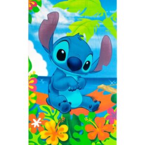 Πετσέτα Θαλάσσης Quick Dry Disney Home Lilo & Stitch 086 70X140 Blue-Green 100% Microfiber - Image 1