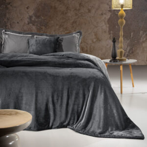 Σετ 2τμχ Κουβέρτα Velvet Anthracite