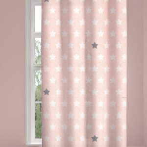Παιδική & Βρεφική Κουρτίνα Soft-Touch Pirineo Pink με Τρουκς - Image 1