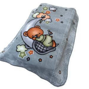 DIMcol Κουβέρτα Βελουτέ Bebe Crescent Moon Light Grey