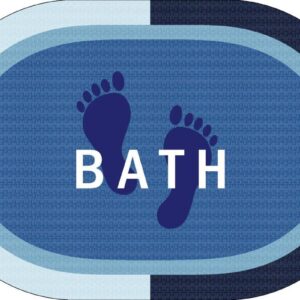 Πατάκι Μπάνιου Oval Αντιολισθητικό Bath 50X70 Sky Blue 100% Polyester