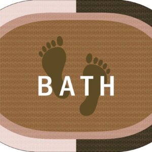 Πατάκι Μπάνιου Oval Αντιολισθητικό Bath 50X70 Beige 100% Polyester - Image 1