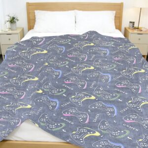 Κουβέρτα Fleece φωσφορίζουσα Gamer 175x225 Dark Blue 100% Polyester