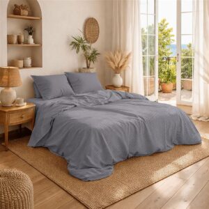 Κουβέρτα Πικέ Μονόχρωμη 325 gr/m² 225x270 Grey 100% Cotton