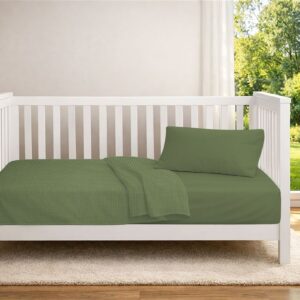 Κουβέρτα Πικέ bebe Μονόχρωμη 325 gr/m² 125x150 Olive 100% Cotton