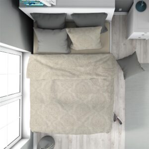 Παπλωματοθήκη Εμπριμέ Άρτεμις 702 160X240 Beige 100% Cotton