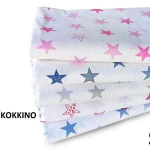ΠΑΠΛΩΜΑ ΕΜΠΡΙΜΕ bebe Star 26 120X160 ΛΕΥΚΟ/ΚΟΚΚΙΝΟ Cotton 100%