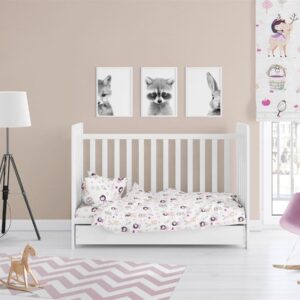 ΠΑΠΛΩΜΑ ΕΜΠΡΙΜΕ bebe Lily & Deer 179 120X160 White-Pink Cotton 100%