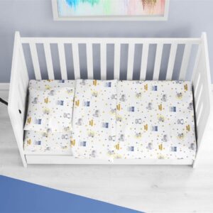 ΠΑΠΛΩΜΑ ΕΜΠΡΙΜΕ bebe Sweet Dreams 554 120X160 White-Sky Blue 100% Cotton