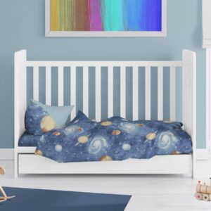 Πάπλωμα Εμπριμέ bebe Milky Way 185 120X160 Blue 100% Cotton