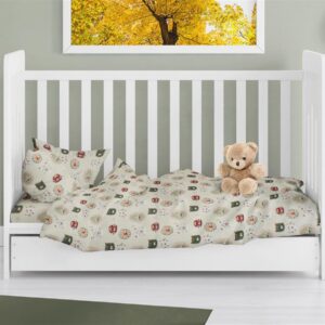 Πάπλωμα Εμπριμέ bebe Big Cats 27 120X160 Light Olive 100% Cotton