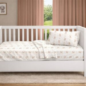 Πάπλωμα Εμπριμέ bebe Newborn Bear 716 120x160 White-Beige 100% Cotton - Image 1