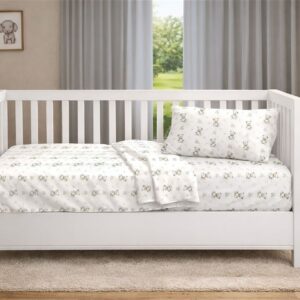 Πάπλωμα Εμπριμέ bebe Newborn Bear 717 120x160 White-Grey 100% Cotton - Image 1