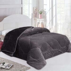 Κουβερτοπάπλωμα Jacquard Waves-Fleece 700 gr/m² 1960 Grey-Black 160x220 100% Polyester