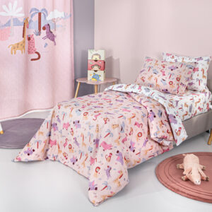 Σετ 3τμχ Παιδικά Σεντόνια Jungle Pink