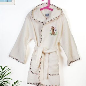 Μπουρνούζι Με Κέντημα kids Giraffe 173 Size: 02 Ecru-Multi 100% Cotton - Image 1