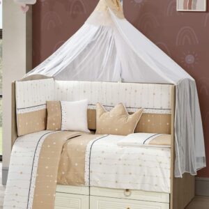 Προίκα Μωρού Εμπριμέ Σετ 9 τεμ bebe Stars 17 White-Beige 100% Cotton - Image 1